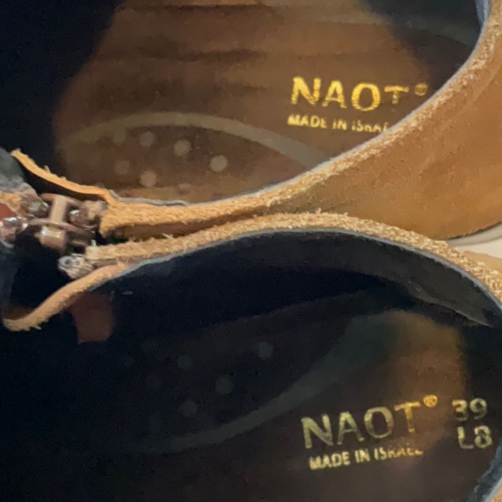 Naot Two-Tone Leather Ankle Boots - Picture 2 of 8